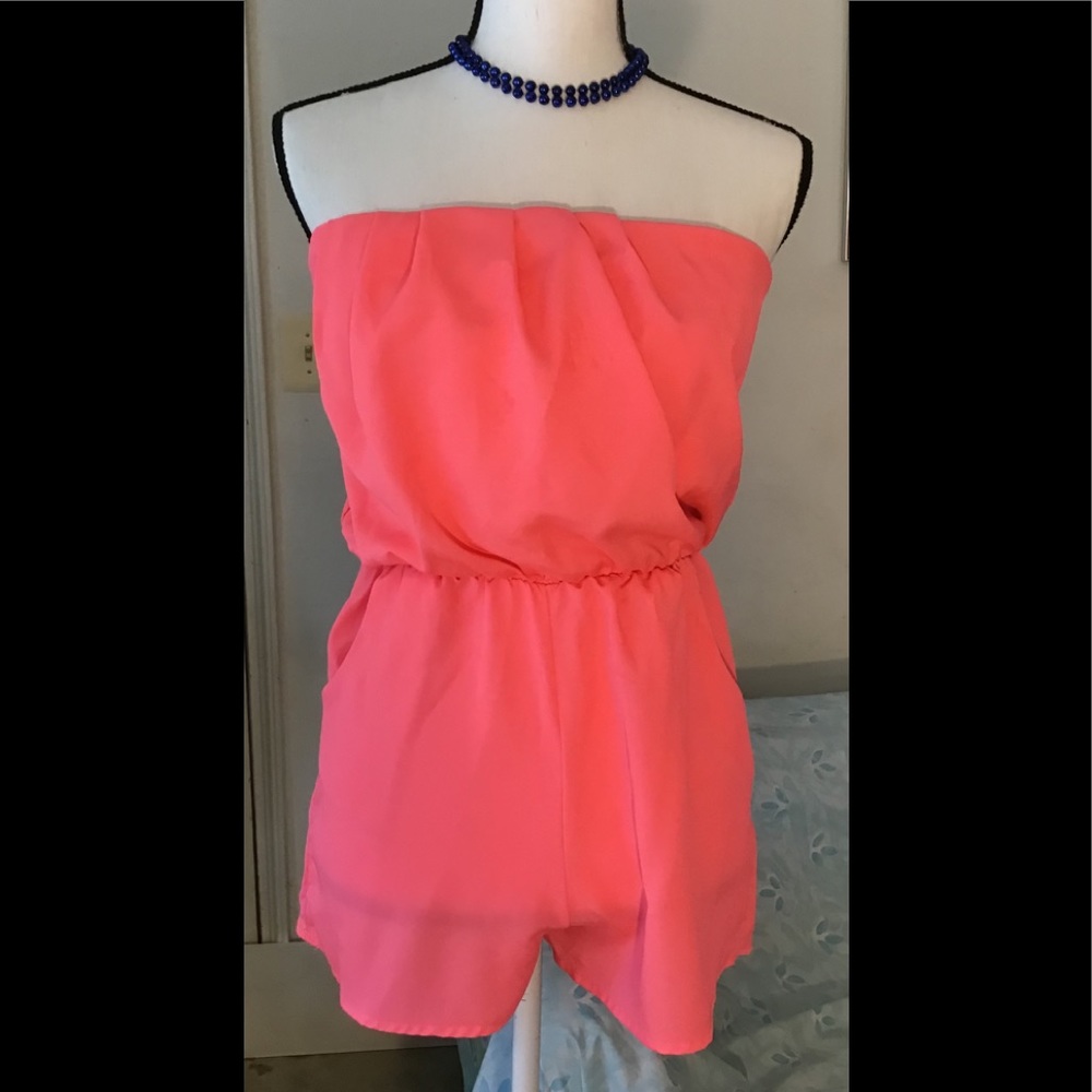 Chocolate neon romper side pockets & lining Small